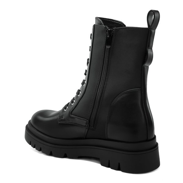 Chelsea Platform Lace Up Boots - BLACK PU - 3